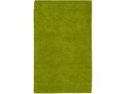 9 x 13 Solid Moss Green Hand Woven New Zealand Wool Shag Area Throw Rug