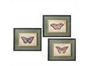 Set of 3 Distressed Finish Black Framed Butterfly Wall Art Decorations 21