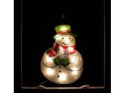 16.5 Lighted Holographic Snowman Christmas Window Silhouette Decoration