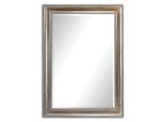 34.5 Neveah Rectangular Wall Mirror with Sloped and Ribbed Plated Silver Frame