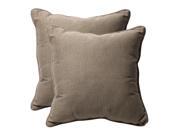 Pack of 2 EcoFriendly Recycled Textured Taupe Square Outdoor Throw Pillows 18.5