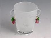 Set of 2 Flora Etched Face with Earrings Shot Drinking Glasses 2 Oz.