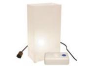 Set of 10 Lighted Winter White Luminaria Pathway Markers Kit with LumaBase