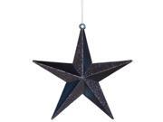 8 Classical Sea Blue Matte with Alternating Glitter Christmas Star Ornament