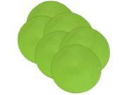 Set of 6 Lime Zest Green Round Braided Indoor or Outdoor Table Placemats 14.75