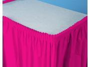 Pack of 6 Hot Magenta Pleated Disposable Plastic Picnic Party Table Skirts 14