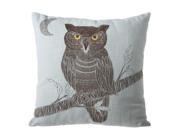 Pack of 2 Blue Rustic Woodland Night Time Owl Square Accent Throw Pillows