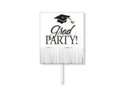Pack of Black and White Grad Party Outdoor Garden Yard Sign Decorations with Fringe 26.75