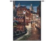 Parisian Le Consulat Evening Stroll Cotton Tapestry Wall Art Hanging 53 x 35
