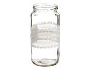 7.5 Decorative Clear Glass Spring Floral Vase with Lace Ribbon