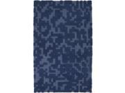 8 x 11 Geometric Maze Navy Blue Rectangular Hand Woven Wool Area Throw Rug