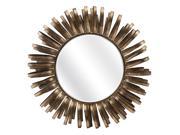 34.75 Elegant Hamlin Bronzed Metal Ribbon Encircled Beveled Wall Mirror