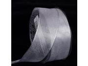 Sheer Metallic Silver Wired Craft Ribbon 1.5 x 50 Yards