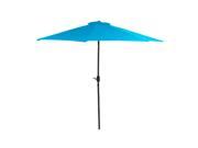 7.5 Outdoor Patio Market Umbrella with Hand Crank Turquoise Blue