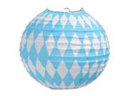 Club Pack of 18 Sky Blue and White Festive Oktoberfest Paper Lantern Hanging Decorations 9.5
