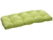 44 Eco Friendly Textured Green Outdoor Wicker Loveseat Cushion