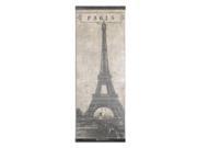Vintage Style Distressed Eiffel Tower Wall Art Print on Canvas with Wooden Strips