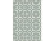 4 x 6 Smooth Lines Minty Gray and Ivory White Wool Area Throw Rug