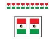 Club Pack of 12 Red White and Green Outdoor Mexican Flag Banner Hanging Party Decorations 60