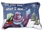12 Do You See What I See Decorative Christmas Accent Throw Pillow
