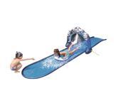 196 Blue and White Ice Breaker Inflatable Ground Level Water Slide