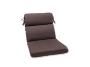 40.5 Regale Espresso Brown Outdoor Patio Rounded Chair Cushion