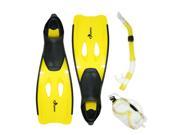 Yellow Mondeo Teen Young Adult Water or Swimming Pool Pro Scuba or Snorkeling Set Extra Large