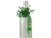 Pack of 4 Emerald Green Beaded Flower Shimmer Ring Wine Bottle Charms 6?