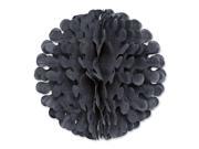 Club Pack of 12 Black Tissue Flutter Ball Hanging Decorations 14