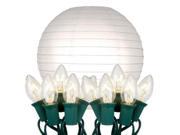 10 Bright White Glowing Garden Patio Round Chinese Lighted Paper Lanterns 10