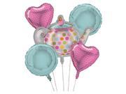 Club Pack of 12 Metallic Tea Time Foil Party Balloon Clusters