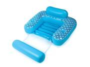 68.5 Blue and White Shangri La Inflatable Swimming Pool Chair with Beverage Pockets