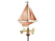 27 Luxury Polished Copper Nautical Racing Sloop Sailboat Weathervane