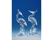 Pack of 8 Icy Crystal Decorative Crested Heron Figurines 7.5