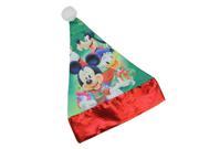 15 Disney Mickey Mouse and Friends Children s Green Santa Hat with Red Trim
