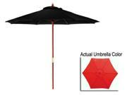 9 Outdoor Patio Market Umbrella Red and Cherry Wood