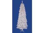 9.5 Pre Lit White Salem Pine Pencil Artificial Christmas Tree Clear LED Lights