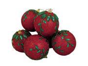 6 December Diamonds Red and Green Shatterproof Christmas Ball Ornaments 3.75