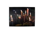 LED Lighted Flickering Candles with Fall Leaves Canvas Wall Art 11.75 x 15.75