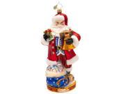 Christopher Radko Glass Patriotic National Treasure Nick Santa Claus Christmas Ornament 1017428