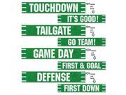 Club Pack of 48 Green and White Game Day Football Street Sign Cutout Sports Party Decorations 24