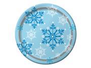 Club Pack of 12 Winter Snowflakes Swirl Ensemble Christmas Holiday Dinner Plates 9