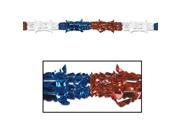 Club Pack of 12 Metallic Red White and Blue Patriotic Garland Party Decorations 9 Unlit