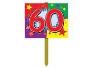 Pack of 6 Fun and Colorful 60th Birthday Yard Sign Decorations 24