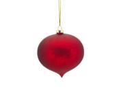 4.5 Country Cabin Decorative Distressed Antique Red Glass Christmas Onion Ornament