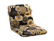 40.5 Eco Friendly Rounded Outdoor Patio Chair Cushion Black Yellow Floral