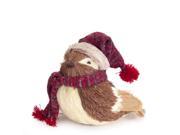 9 Alpine Chic Decorative Brown and Cream Bird with Snow Hat and Scarf Christmas Table Top Decoration