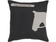 22 Horse Silhouette League of Riders Club on Black Decorative Throw Pillow