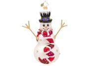 Christopher Radko Glass Snowflake Glider Snowman Christmas Ornament 1017502