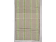 55 x 15.75 Naturelle et Terreuse Brown White and Green Striped Table Runner